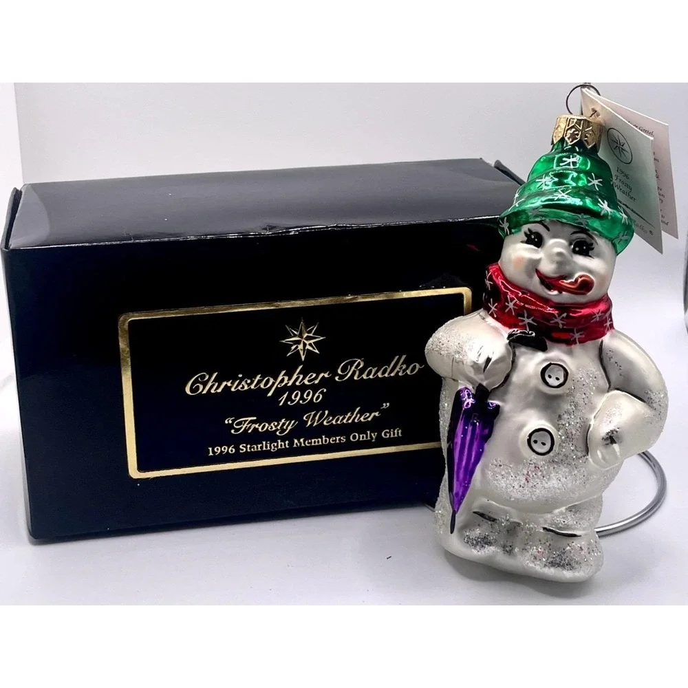 Christopher Radko Frosty Weather Glass Ornament 1996 Starlight Members Only wBox